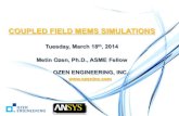 COUPLED FIELD MEMS SIMULATIONS - IEEE · COUPLED FIELD MEMS SIMULATIONS COUPLING METHODS: 1. Strong (also matrix, simultaneous, or full) coupling - where the matrix equation is of