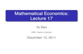 Mathematical Economics: Lecture 17 - Yu Ren's Homepage · Yu Ren Mathematical Economics: Lecture 17. math Chapter 23: Eigenvalues and Dynamics Example 23.5 To ﬁnd the eigenvector