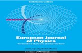 European Journal of Physicsej.iop.org/pdf-nfs/ejp/EJP Brochure 2007.pdf · 2008-10-29 · About the journal With a world-wide readership and authors from every continent, European