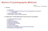 Modern Crystallographic Methods€¦ · 2. Methods of diffraction: Powder diffraction and structure elucidation Modern Crystallographic Methods 2.1 Different diffractometers 2.2 Detectors