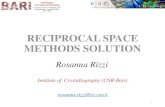 RECIPROCAL SPACE METHODS SOLUTION · RECIPROCAL SPACE METHODS SOLUTION Institute of Crystallography (CNR-Bari) rosanna.rizzi@ic.cnr.it ... steps of a modern Direct Methods procedure: