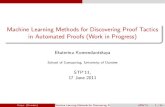Machine Learning Methods for Discovering ... - macs.hw.ac.ukek19/STP-Dundee.pdf · Katya (Dundee) Machine Learning Methods for Discovering Proof Tactics in Automated Proofs (Work