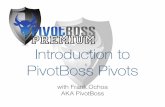 Introduction to PivotBoss Pivots...trading range, trending, and breakout markets • Built-in expansion targets auto-adjust to the market’s current volatility • Perfectly suited