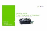 Flexible Work: From Workplace to Anyplace · Mobile 30% Assigned 30% Home Based TELUS Mandate: 2015 The TELUS goal is to have: 40% of our team members adopting a mobile approach to