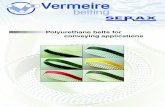 Polyurethane belts for conveying applicationsshop.vermeire.com/inc/Doc/courroies/polyurethane belts...PVC backings PVC has a high coefficient of friction and a good resistance to acids.