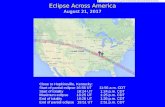 Eclipse Across America · 2017-01-04 · Eclipse Across America August 21, 2017 Close to Hopkinsville, Kentucky: Start of partial eclipse 16:56 UT 11:56 a.m. CDT Start of totality