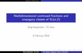 Multidimensional continued fractions and conjugacy classes of … · 1980-01-04 · Institute of Geometry Multidimensional continued fractions and conjugacy classes of SL(n,Z) Oleg