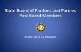 State Board of Pardons and Paroles Past Board …...Legislative History An act of February 5, 1943, created a State Board of Pardons and Paroles, which shall consist of three members