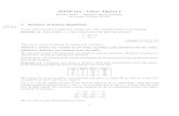 MATH 212 – Linear Algebra I 1 Systems of Linear Equations · MATH 212 – Linear Algebra I Richard Taylor — Thompson Rivers University last revision: November 22, 2012 1 Systems