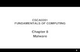 Chapter 8 Malware - FTMSMalware Types of Malware Viruses • A program or piece of code that is loaded onto your computer without your knowledge and runs against your wishes. • Viruses