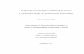 Exploring psychological wellbeing in actors: A qualitative ... · A qualitative study of professionals and students Alison Elizabeth Robb Thesis submitted in partial fulfilment of