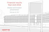 Financial results Year end 2016 - Mapfre · 2020-03-31 · Financial results Year end 2016 Analyst and Investor presentation February 8, 2017 . 2 ... interim dividend €0.06; final