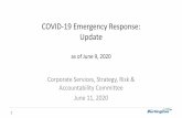 COVID-19 Emergency Response Update€¦ · Tree Maintenance (limited) Public Tree Bylaw Administration and Enforcement Private Tree By-law Pilot Tyandaga Golf Course (limited) Casual