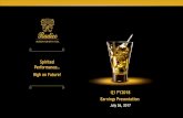 Spirited Performance…€¦ · Company launched Verve super premium vodka in 2012 o Launched ELECTRA in June 2015 to capture the opportunity in the RTD segment and capitalize on