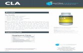 CLA - karenraden.comkarenraden.com/wp-content/uploads/2014/07/CLA.pdf · CLA is a patented form of Conjugated Linoleic Acid (CLA) derived from pure, non-GMO safflower oil. The yield