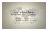 International Issues for Auditors to Consider€¦ · International Issues for Auditors to Consider Georgia Conference for College and University Auditors Atlanta, May 20&21, 2013.