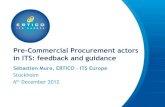 Pre-Commercial Procurement actors in ITS: feedback and ...its-sweden.se/wp-content/uploads/2012/07/121206-S... · Pre-Commercial Procurement actors in ITS: feedback and guidance ...