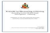 DLI-FLC Guide to Measuring Listening Guide to... · 2019-06-04 · This Comprehensive Guide to Measuring Listening According to the ILR Skill Level Description – Listening (SLDs-L)