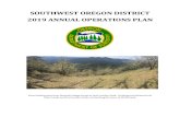 SOUTHWEST OREGON DISTRICT 2019 ANNUAL OPERATIONS … · The Southwest Oregon District 2019 Annual Operations Plan is organized to include the following: 1. Annual Operations Plan