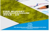 Pre Budget Memorandum 2018 - Institute of Cost Accountants ... · Pre Budget Memorandum 2018 – 2019 ... Sharing of knowledge and experiences, proposing and recommending ... of debt