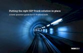 Putting the right SIP Trunk solution in place · via a SIP trunking service provider on the Internet. To enable SIP trunking, IT Managers should check that the PBX has a SIP-enabling