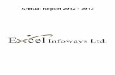 Annual Report 2012 - 2013...ANNUAL REPORT 2012 - 2013 1 NOTICE NOTICE is hereby given that the Eleventh Annual General Meeting of the Members of EXCEL INFOW AYS LIMITED will be held