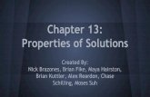 Chapter 13: Properties of Solutions - Yolamrsmolchanyswebpage.yolasite.com/resources/Chapter 13.pdf · from their positions. 13.1 Dissolution of an Ionic Solid in Water ... 13.2 Saturated