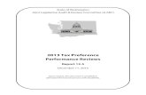 2013 Tax Preference Performance Reviewsleg.wa.gov/jlarc/AuditAndStudyReports/Documents/2013TaxPreferen… · Joint Legislative Audit & Review Committee (JLARC) 2013 Tax Preference