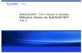 What's New in SAS/STAT 13support.sas.com/.../onlinedoc/stat/131/whatsnew.pdf · 2013-12-17 · 4 F Chapter 1: What’s New in SAS/STAT 13.1 •The FREQ procedure produces mosaic plots.