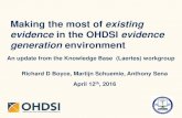 Making the most of existing evidence in the OHDSI evidence … · Making the most of existing evidence in the OHDSI evidence generation environment . An update from the Knowledge