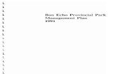 Bon Echo Provincial Park Management Plan 1991 · Bon Echo Provincial Park Management Plan 1991 Ministry of Natural Resources Publication 4601 ISBN 0-7729-8145-0 . 4) 1991, Queen's