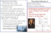 Assignment 4 due Friday Thursday February 2 …like almost ...meisel/PHYS2001/file/... · •Assignment 4 due Friday Thursday February 2 …like almost every Friday •Pre-class due