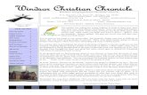 Windsor Christian Chronicle · Windsor Christian Chronicle Windsor Congregational Christian Church P. O. Box 407, 4 N. Court St., Windsor, VA 23487 Church Phone/Fax: 757-242-4794