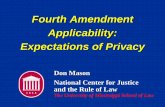 Fourth Amendment Applicability: Expectations of Privacy · 2012-05-10 · Views on Admissibility of “Deleted” Data A. Gov't claim: files abandoned rejected as a false analogy: