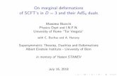 On marginal deformations of SCFT's in D=3 and their AdS4 dualssusy-gauge.itp.unibe.ch/pdf/slides/180717-01-Bianchi.pdf · 2018-07-17 · On marginal deformations of SCFT’s in D