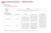 Authorised Mess REVELATION - Messy Church · Authorised Mess — REVELATION . Categories of activities to get a mix Activity name Instructions Resources needed Reason for doing this