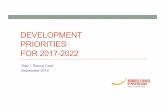 DEVELOPMENT PRIORITIES FOR 2017-2022 Development...DEVELOPMENT PRIORITIES FOR 2017-2022 Year 1 Report Card September 2018 Broadening the Industry Base Productivity & Employment Provision