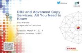 DB2 and Advanced Copy Services: All You Need to Know€¦ · •CHECK_FASTREPLICATION= (PREFERRED/REQUIRED) •Some utilities can use FlashCopy •CHECK DATA •CHECK INDEX •CHECK