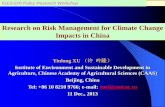 Research on Risk Management for Climate Change Impacts in …€¦ · 11-12-2013  · PRECIS—Providing REgional Climates for Impacts Studies ... Warm night The mean value of minimum