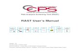 RAST User’s Manual - AIChE...1. INTRODUCTION Intended Audience The intended audience for Risk Analysi s Screening Tool (RAST) software is personnel performing Screening Level Hazard