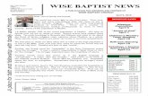 WISE BAPTIST NEWS April 5, 2016.pdf · Important Dates Inside Announcements Page 2 From Leigh Page 3 BDays/Anniv. Page 4 Youth News Page 4 Photos Page 4 Photos Page 5 Opportunities