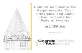 at 2 CFR 200 - Georgia Tech Faculty Governance · at 2 CFR 200 Uniform Administrative Requirements, Cost Principles, and Audit ... Key concepts of the COSO framework • Internal