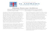 History from our Archives - St. Andrew's Episcopal Church … · History from our Archives Please enjoy these timeless items, culled from the archives, as we journey through our 125th