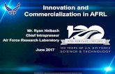 Innovation and Commercialization in AFRL - DAU...Innovation and Commercialization in AFRL June 2017 Mr. Ryan Helbach Chief Intrapreneur Air Force Research Laboratory DISTRIBUTION A: