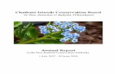 Chatham Islands Conservation Board Te Pou Atawhai O Rekohu ...€¦ · Chatham Islands Conservation Board Te Pou Atawhai O Rekohu Wharekauri Annual Report 1 July 2017 ... storms that