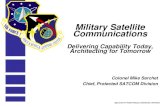 Military Satellite Communications Military Satellite Communications . Delivering Capability Today, Architecting