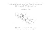 Introduction to Logic and Critical Thinking · Introduction to Logic and Critical Thinking by Matthew J. Van Cleave is licensed under a Creative Commons Attribution 4.0 International