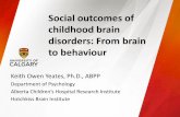 Social outcomes of childhood brain disorders: From brain ... · Development of social cognition and behavior Infancy —Smile, engage with others —Imitate actions 18 months - 2
