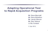 Adapting Operational Test to Rapid Acquisition Programs · Minimum Viable Product (MVP) • Minimum Operational Product (MOP) • Program increment (PI) • Release • Retrospective