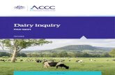 Dairy inquiry - Australian Competition and Consumer Commission inquiry... · Dairy inquiry Final report April 2018 accc.gov.au. ISBN 978 1 920702 28 1 Australian Competition and Consumer